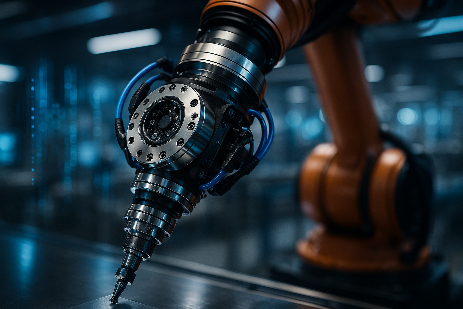 Image of a robotic hand holding a tool